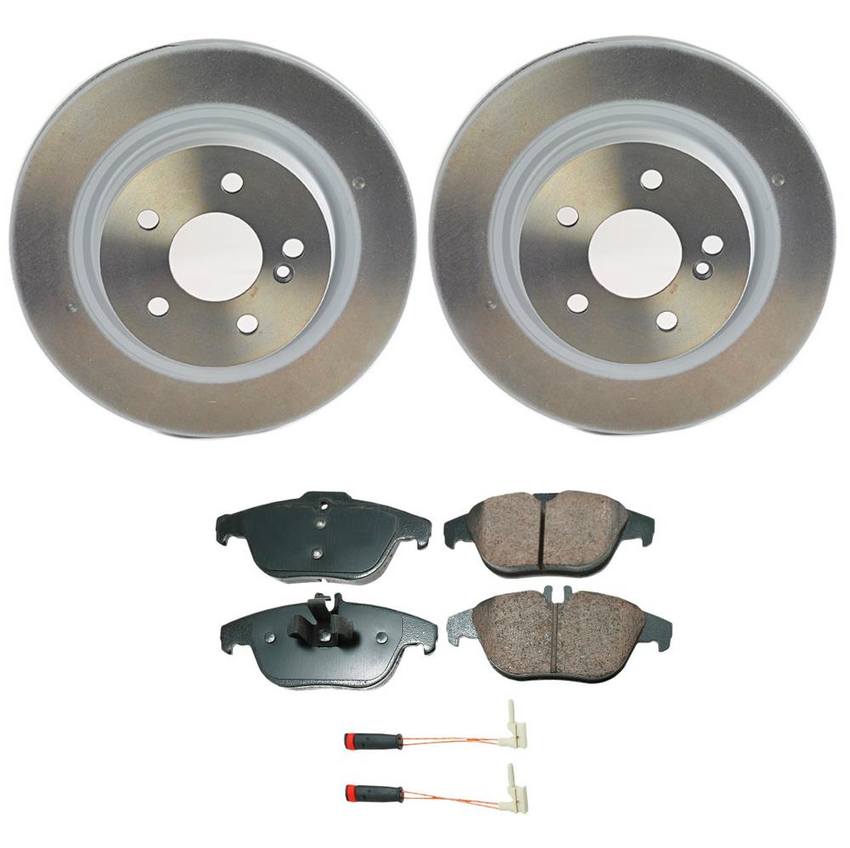 Mercedes Disc Brake Pad and Rotor Kit - Rear (300mm) (Ceramic) (EURO) 0074208520 - Akebono Euro Ultra-Premium 4119873KIT